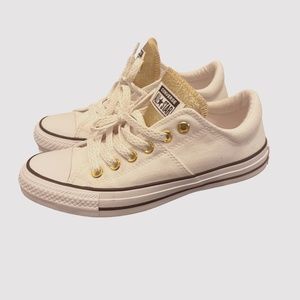 White Converse Low Top with Gold Glitter *BRAND NEW WITH BOX*